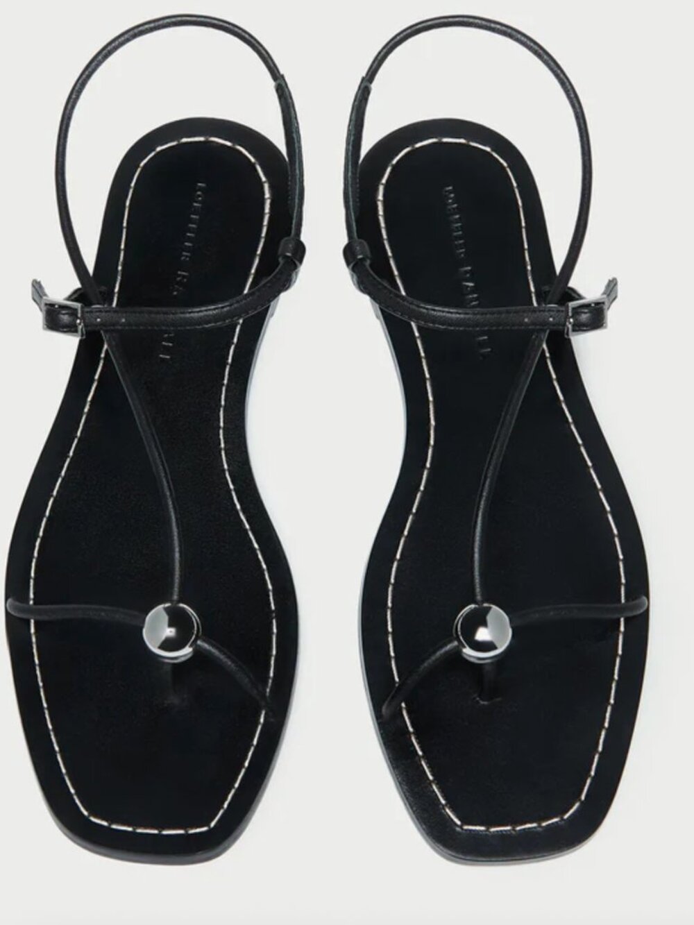 NEW Loeffler Randall size 7, size 8 Lara Black Leather Sandal